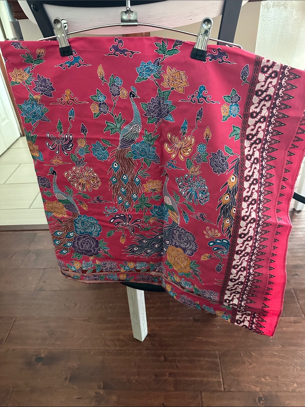 Floral Peacock Swim Sarong - Pink